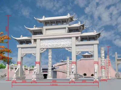 石雕欄桿、石拱橋、石欄桿