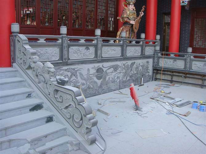 寺廟石頭欄桿